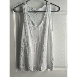 Lilly Pulitzer White V-Neck Tank with Lace Trim
